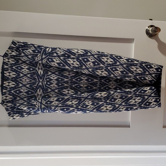 Banana Republic Cream and Indigo Icat Strapless Dress. Sz12 - Picture 3 of 6